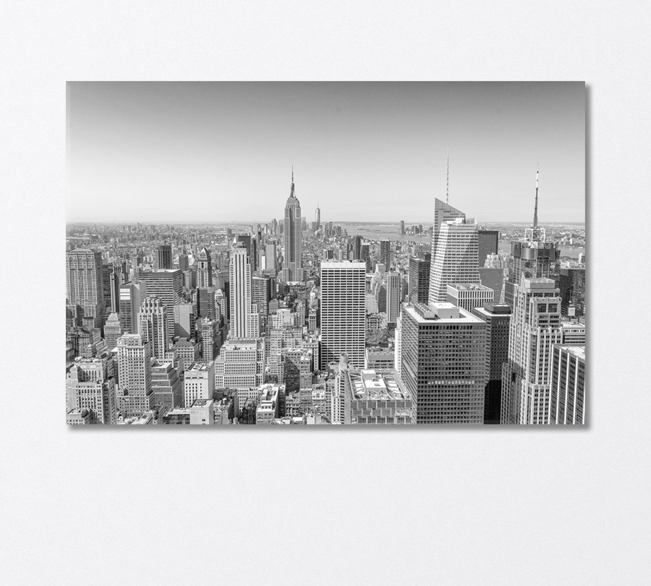 Midtown Skyscrapers New York in Black White Canvas Print-Canvas Print-CetArt-1 Panel-24x16 inches-CetArt