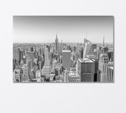 Midtown Skyscrapers New York in Black White Canvas Print-Canvas Print-CetArt-1 Panel-24x16 inches-CetArt