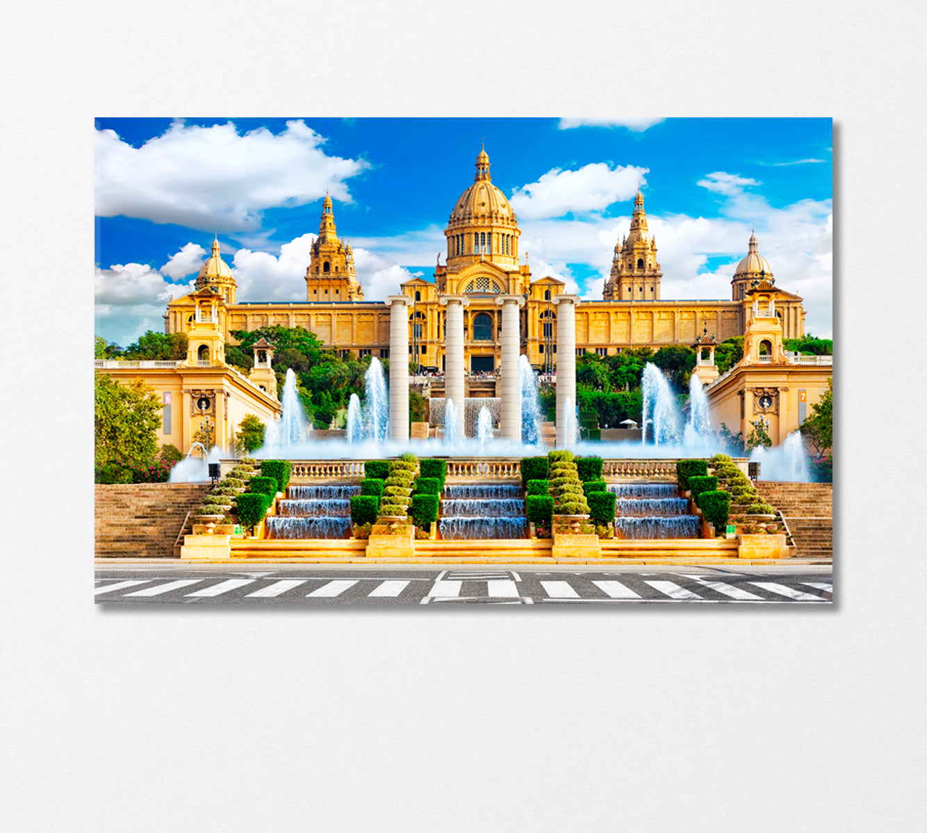 National Museum in Plaza Spain Barcelona Canvas Print-Canvas Print-CetArt-1 Panel-24x16 inches-CetArt