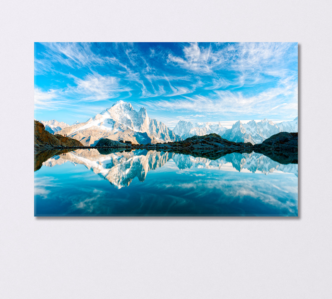 Reflection of the Sky in Lake Lac Blanc French Alps Canvas Print-Canvas Print-CetArt-1 Panel-24x16 inches-CetArt