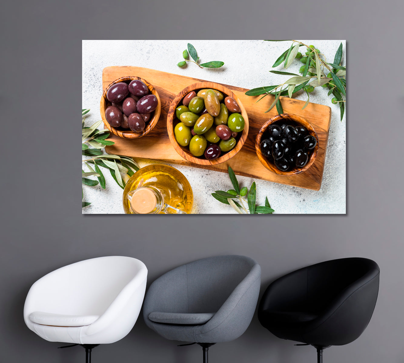 Black And Green Olives Canvas Print-Canvas Print-CetArt-1 Panel-24x16 inches-CetArt