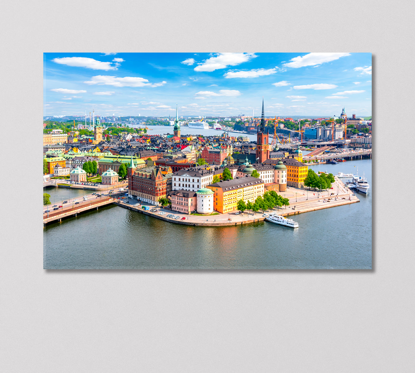 Aerial Panorama of Stockholm Sweden Canvas Print-Canvas Print-CetArt-1 Panel-24x16 inches-CetArt