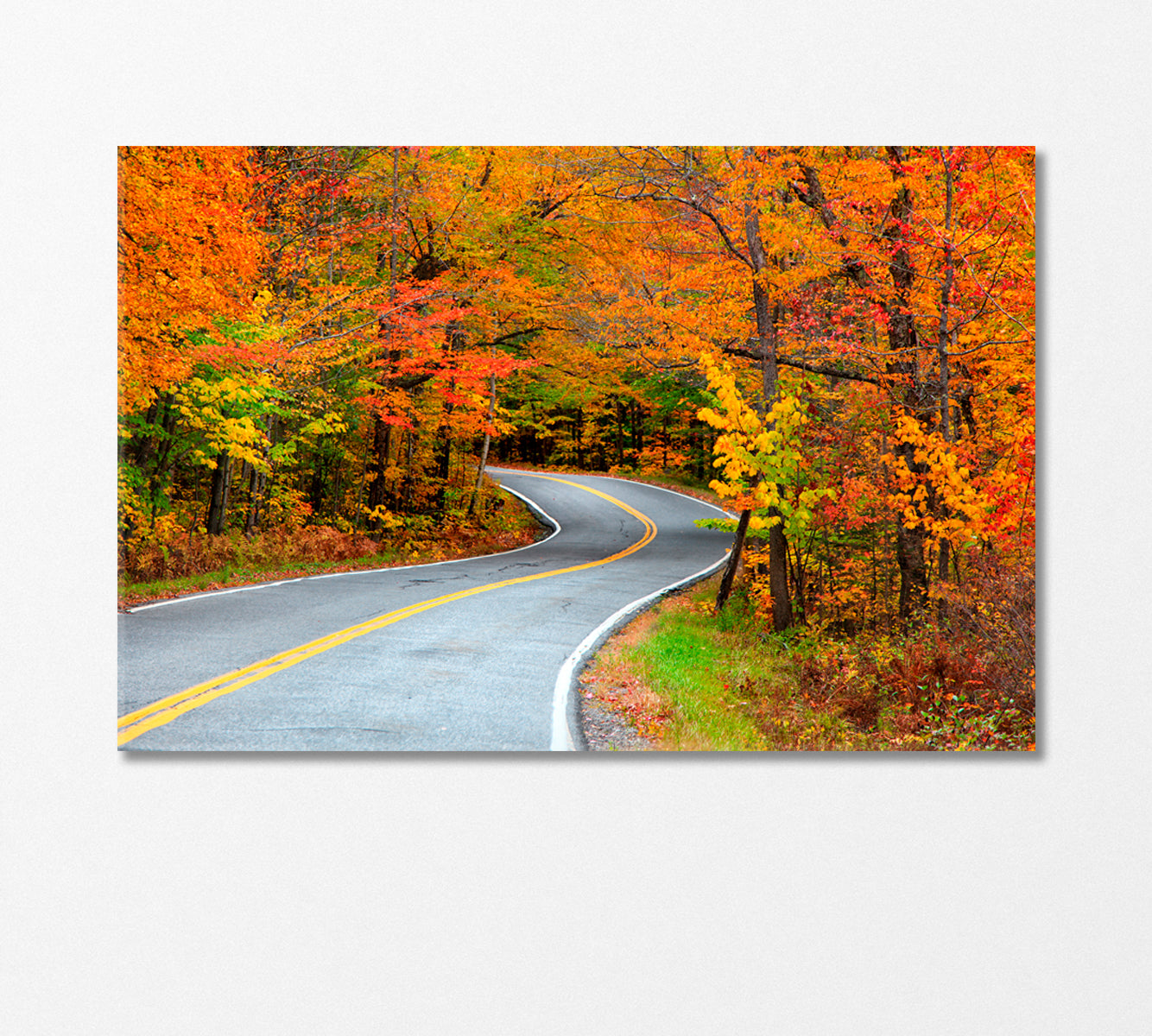 Road to Vermouth USA Autumn Landscape Canvas Print-Canvas Print-CetArt-1 Panel-24x16 inches-CetArt