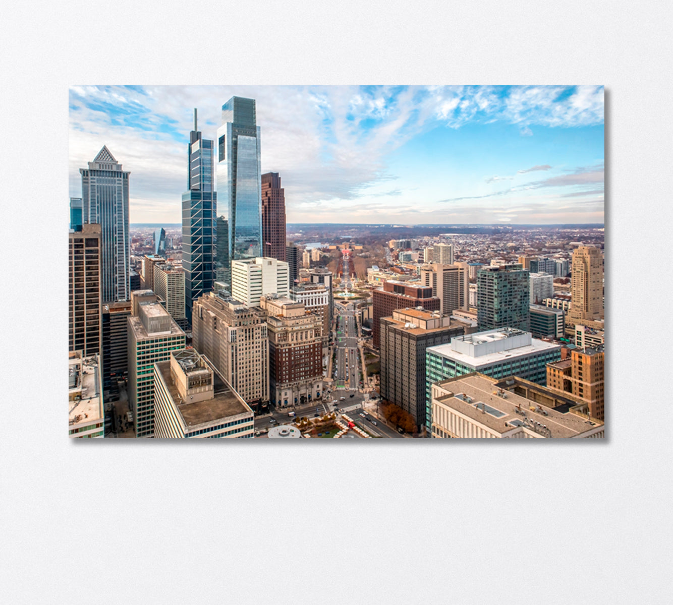 View of the Skyscrapers of Philadelphia USA Canvas Print-Canvas Print-CetArt-1 Panel-24x16 inches-CetArt