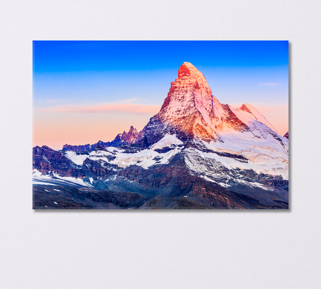 Mountain Matterhorn the Border Between Italy and Switzerland Canvas Print-Canvas Print-CetArt-1 Panel-24x16 inches-CetArt