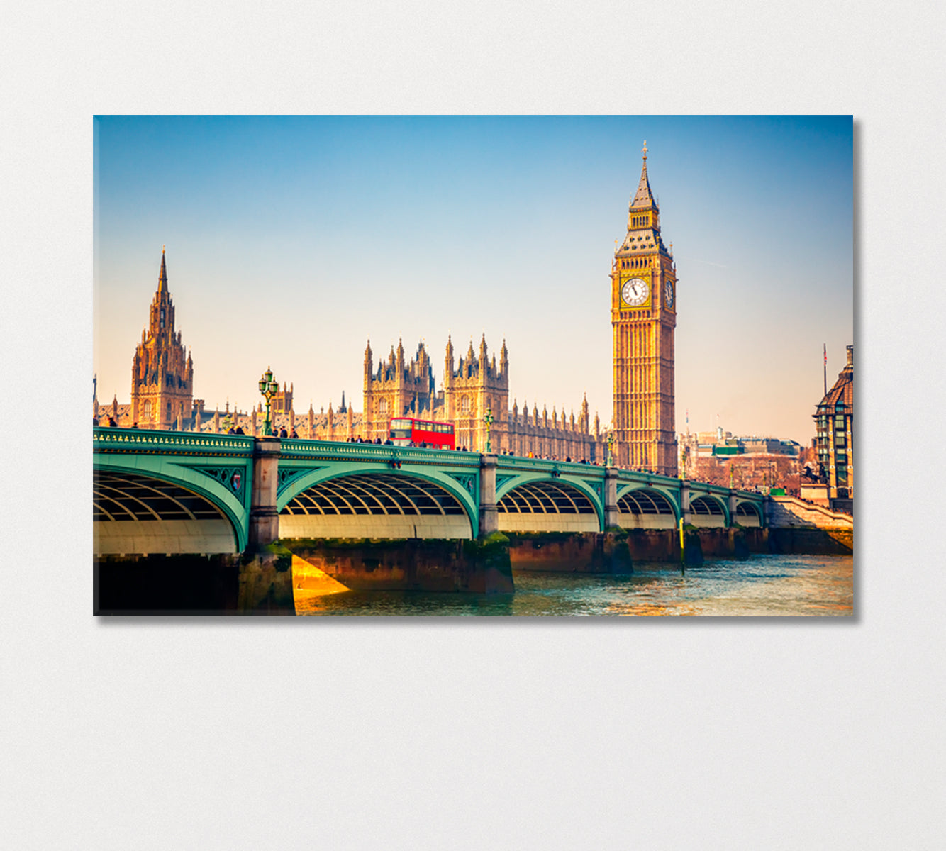 Big Ben and Westminster Bridge in London UK Canvas Print-Canvas Print-CetArt-1 Panel-24x16 inches-CetArt