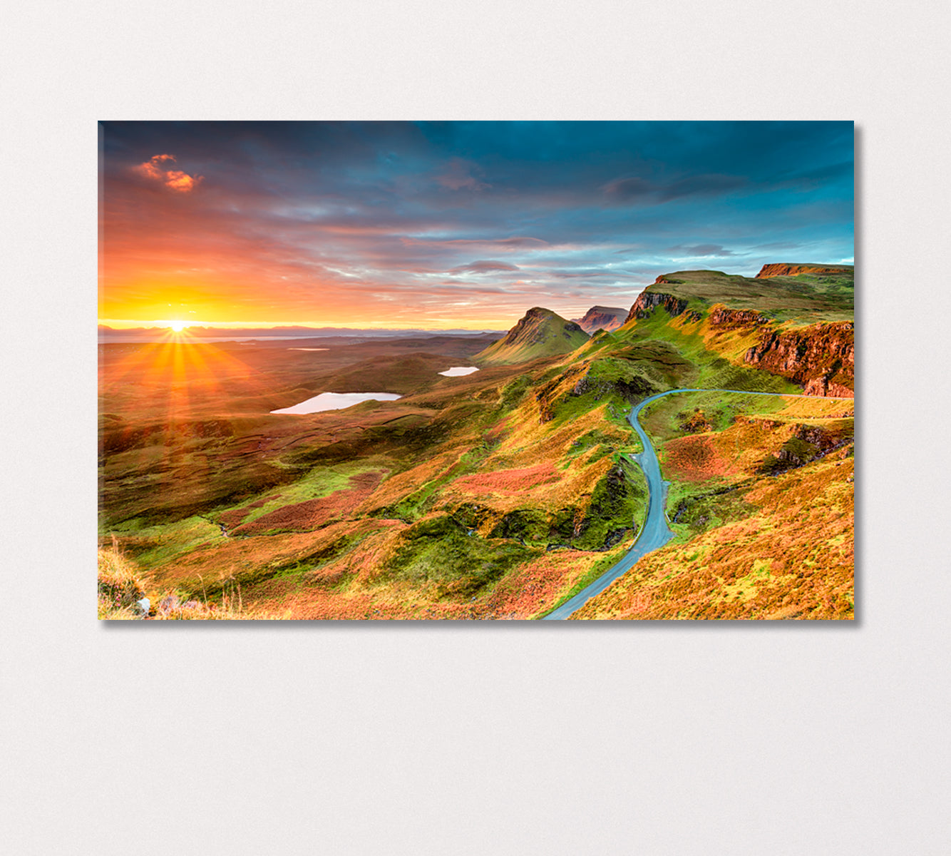 Sunrise over Winding Mountain Road Scotland Canvas Print-Canvas Print-CetArt-1 Panel-24x16 inches-CetArt