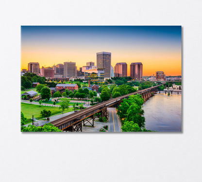 Skyscrapers of Richmond Virginia USA Canvas Print-Canvas Print-CetArt-1 Panel-24x16 inches-CetArt