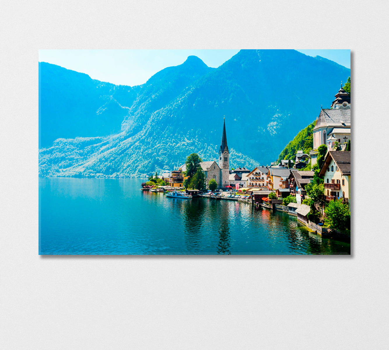 View of the Village Hallstatt Austria Canvas Print-Canvas Print-CetArt-1 Panel-24x16 inches-CetArt