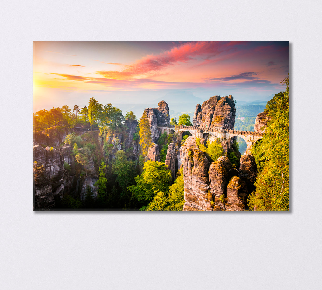 Elbe Sandstone Mountains Germany Canvas Print-Canvas Print-CetArt-1 Panel-24x16 inches-CetArt