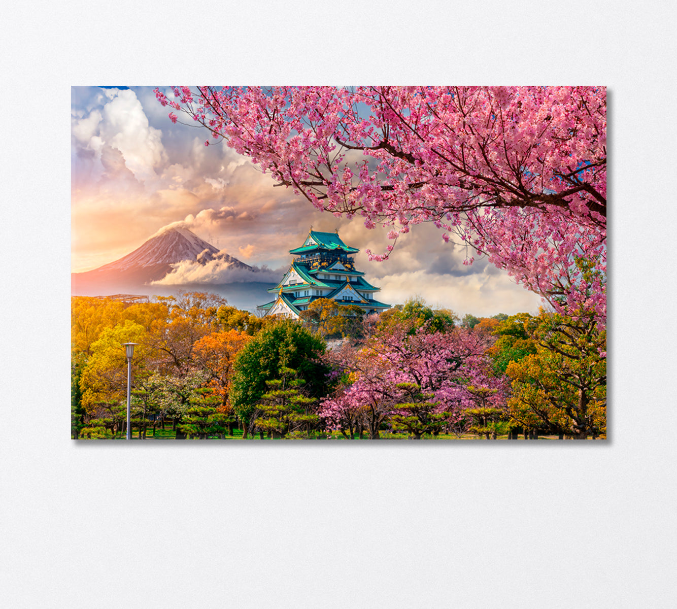 Osaka Castle near Mount Fuji Japan Canvas Print-Canvas Print-CetArt-1 Panel-24x16 inches-CetArt