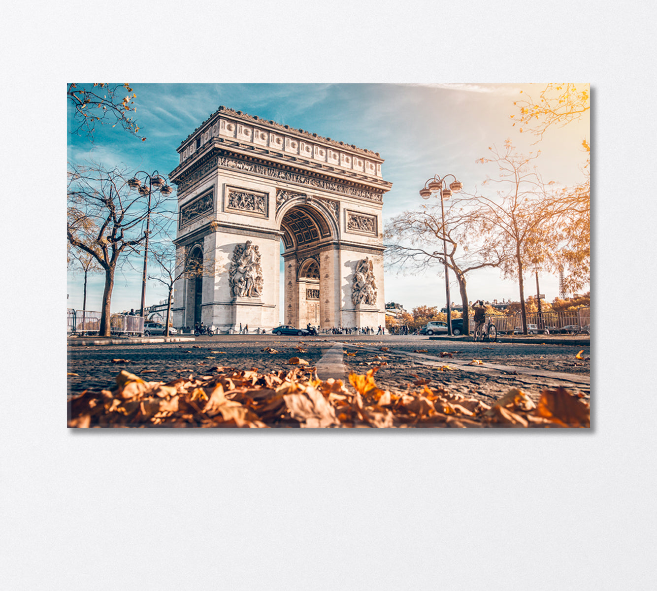 Arc De Triomphe Golden Autumn in Paris Canvas Print-Canvas Print-CetArt-1 Panel-24x16 inches-CetArt