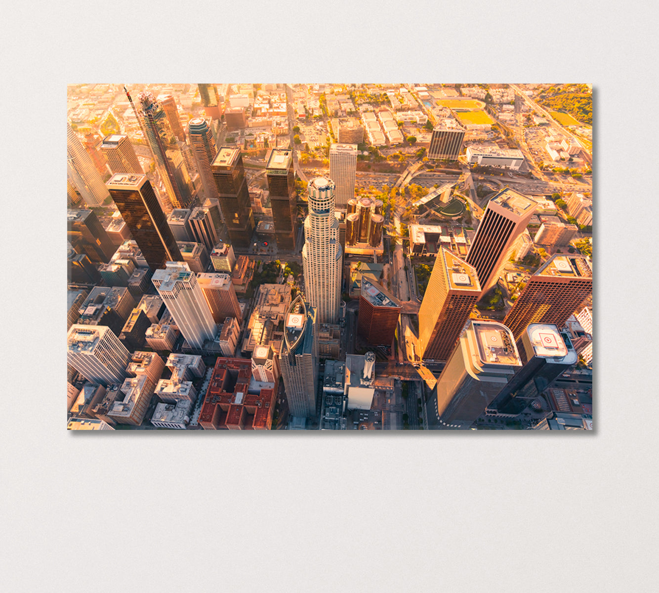 Downtown Los Angeles at Sunset Canvas Print-Canvas Print-CetArt-1 Panel-24x16 inches-CetArt