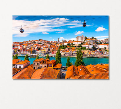 Porto Old Town on Douro River Portugal Canvas Print-Canvas Print-CetArt-1 Panel-24x16 inches-CetArt