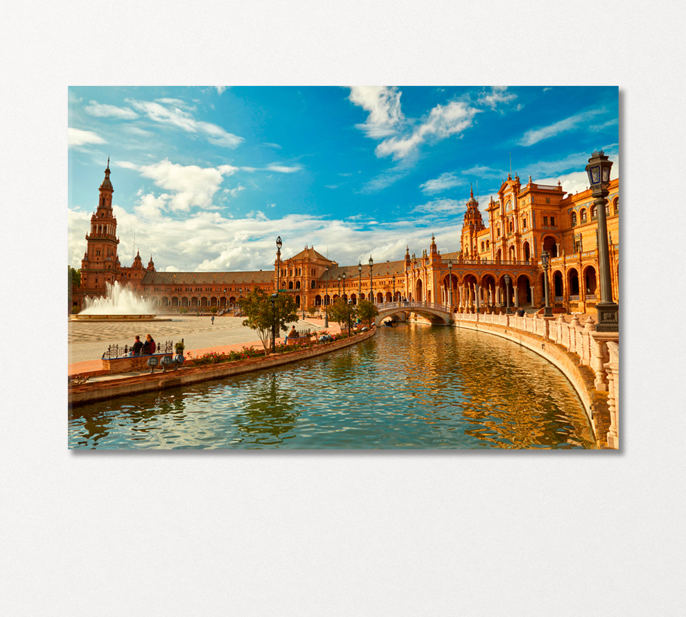 Spain Square in Seville Canvas Print-Canvas Print-CetArt-1 Panel-24x16 inches-CetArt