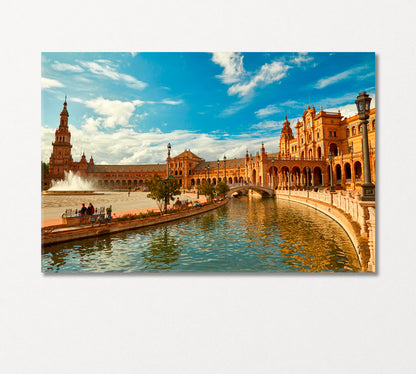 Spain Square in Seville Canvas Print-Canvas Print-CetArt-1 Panel-24x16 inches-CetArt