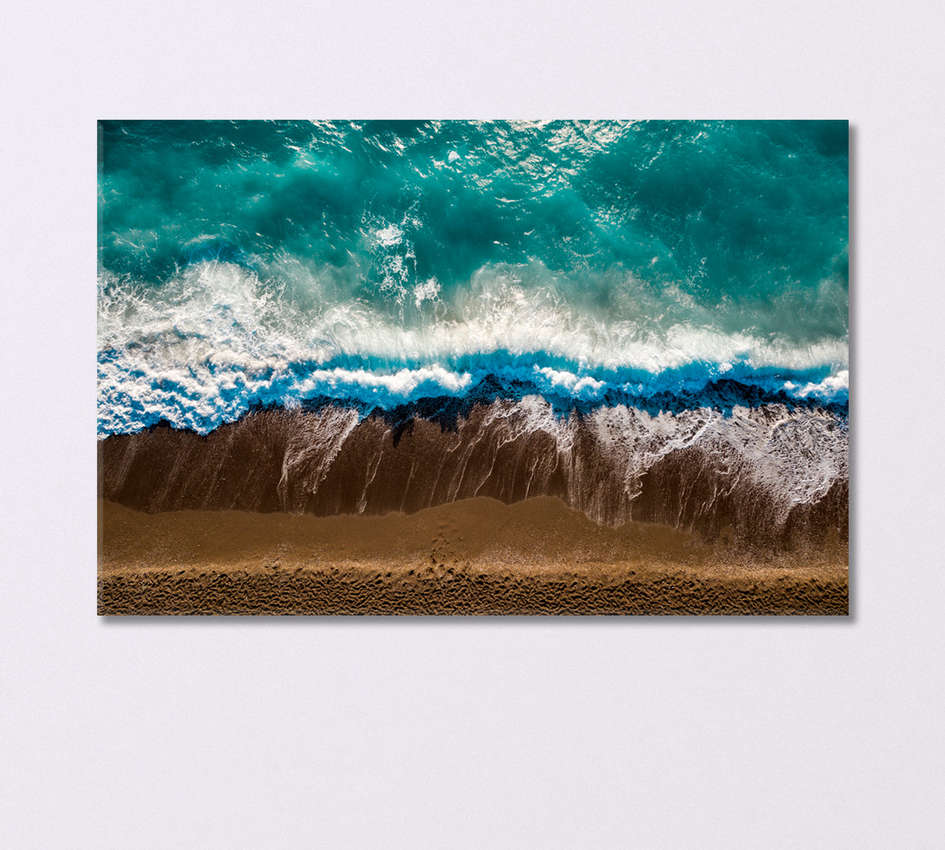 Sea Waves on Rhodes Island Greece Canvas Print-Canvas Print-CetArt-1 Panel-24x16 inches-CetArt