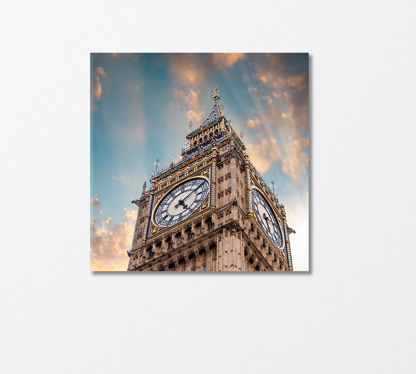 Big Ben Clock Tower London UK Canvas Print-Canvas Print-CetArt-1 panel-12x12 inches-CetArt