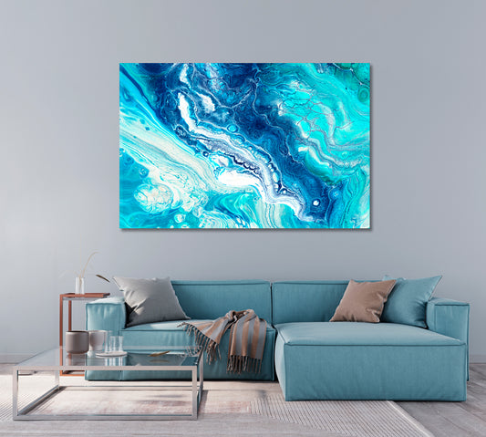 Creative Abstract Bubbles with Blue Swirls Canvas Print-Canvas Print-CetArt-1 Panel-24x16 inches-CetArt