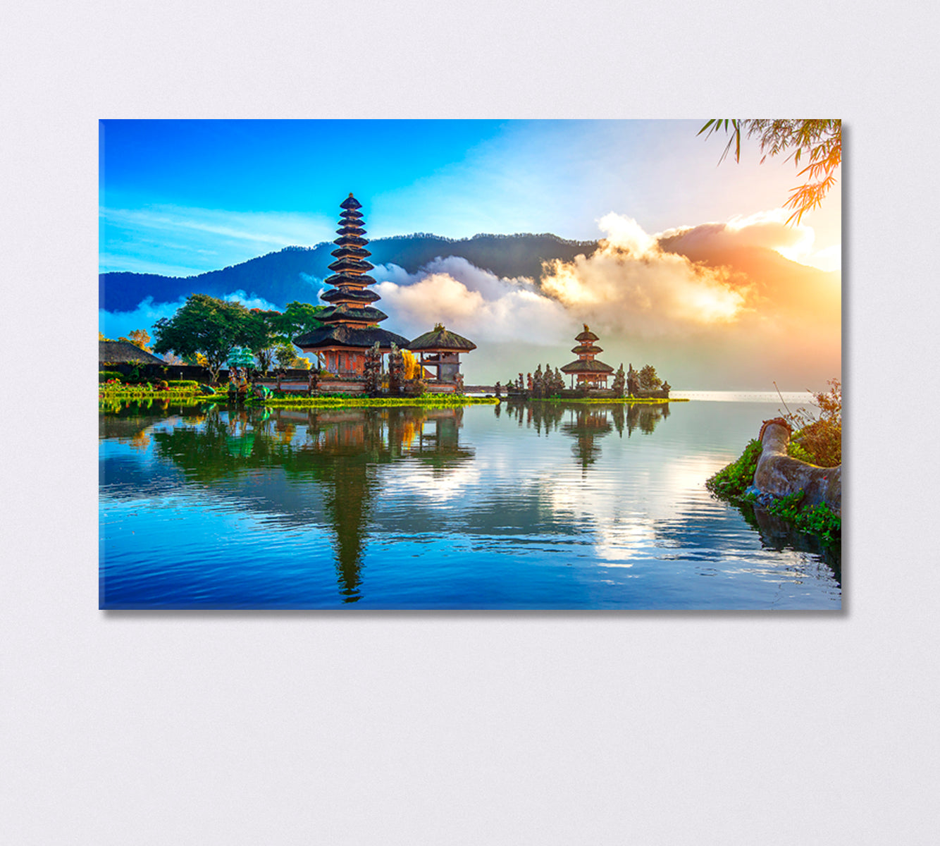 Pura Ulun Danu Temple Main Water Temple in Bali Canvas Print-Canvas Print-CetArt-1 Panel-24x16 inches-CetArt