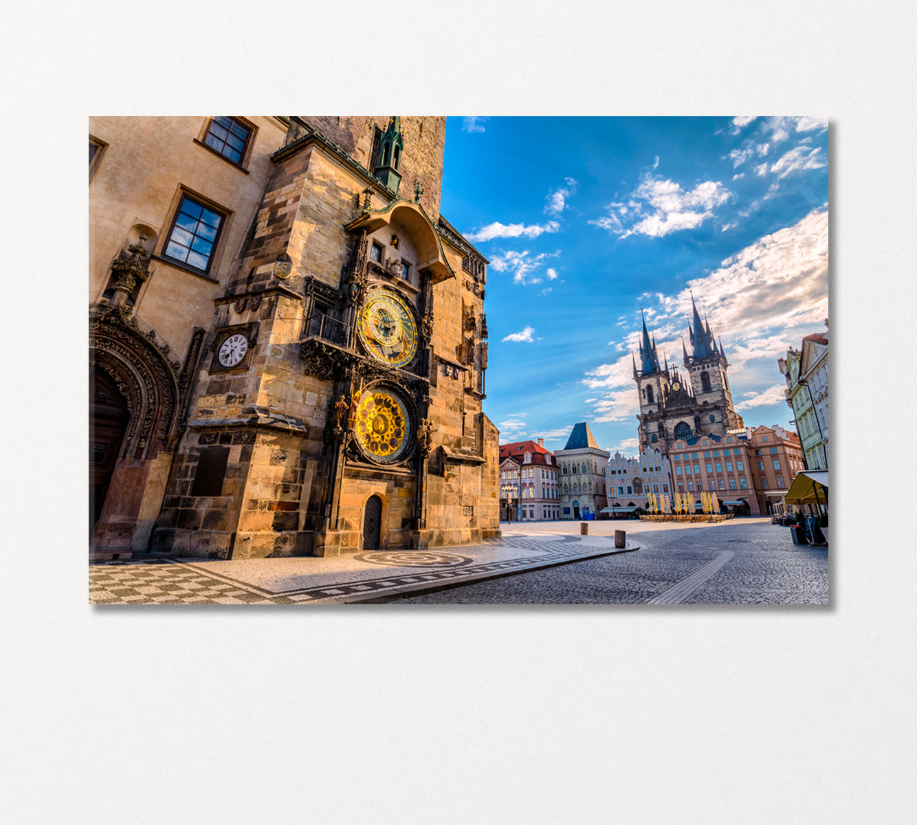 Astronomical Clock Tower in Prague Canvas Print-Canvas Print-CetArt-1 Panel-24x16 inches-CetArt