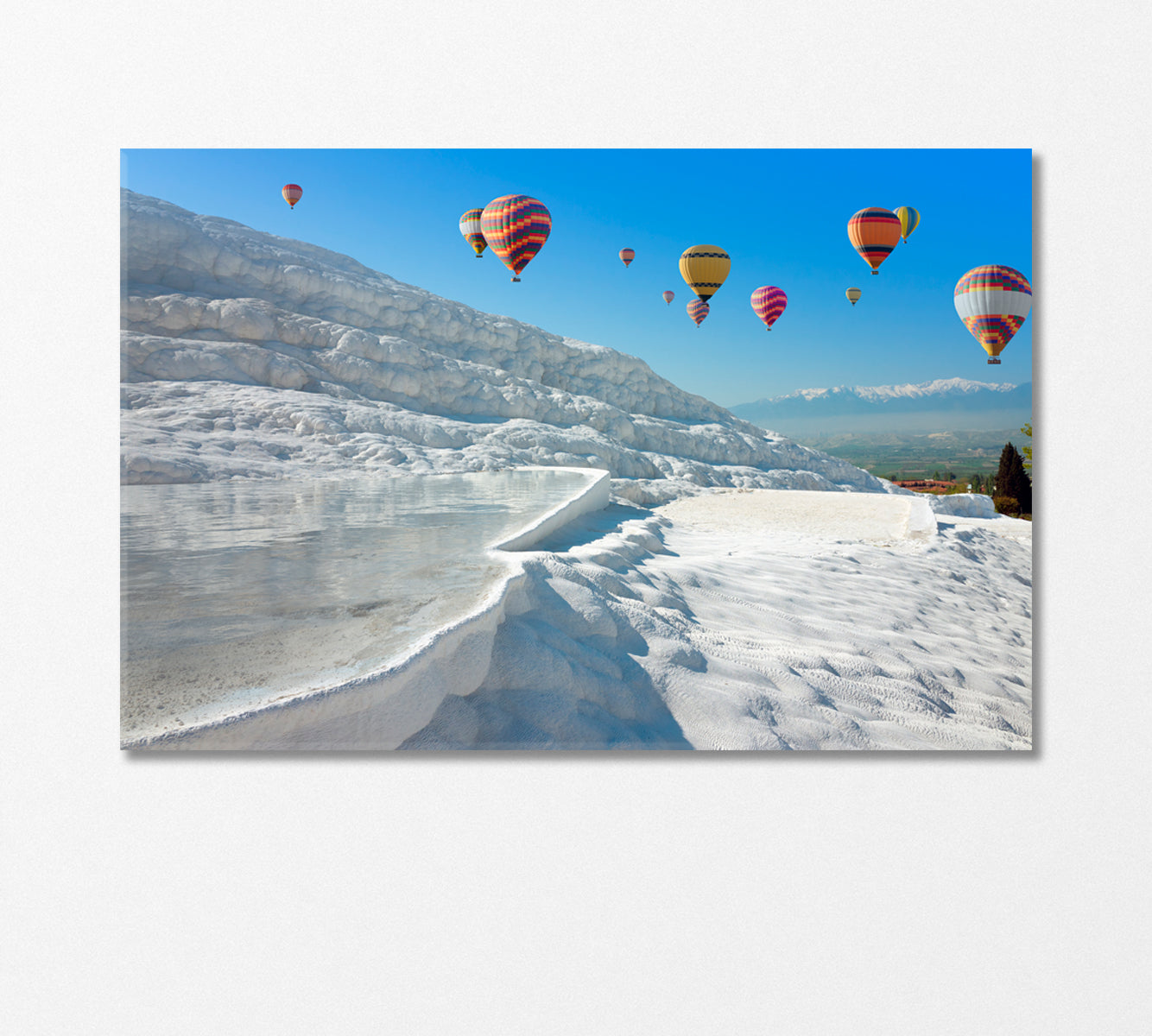 Balloons Over the Thermal Springs of Pamukkale Canvas Print-Canvas Print-CetArt-1 Panel-24x16 inches-CetArt