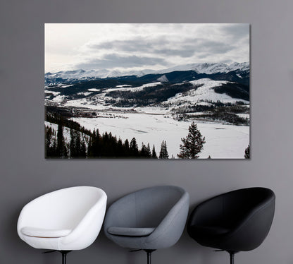 Snow Covered Mountains Colorado USA Canvas Print-Canvas Print-CetArt-1 Panel-24x16 inches-CetArt