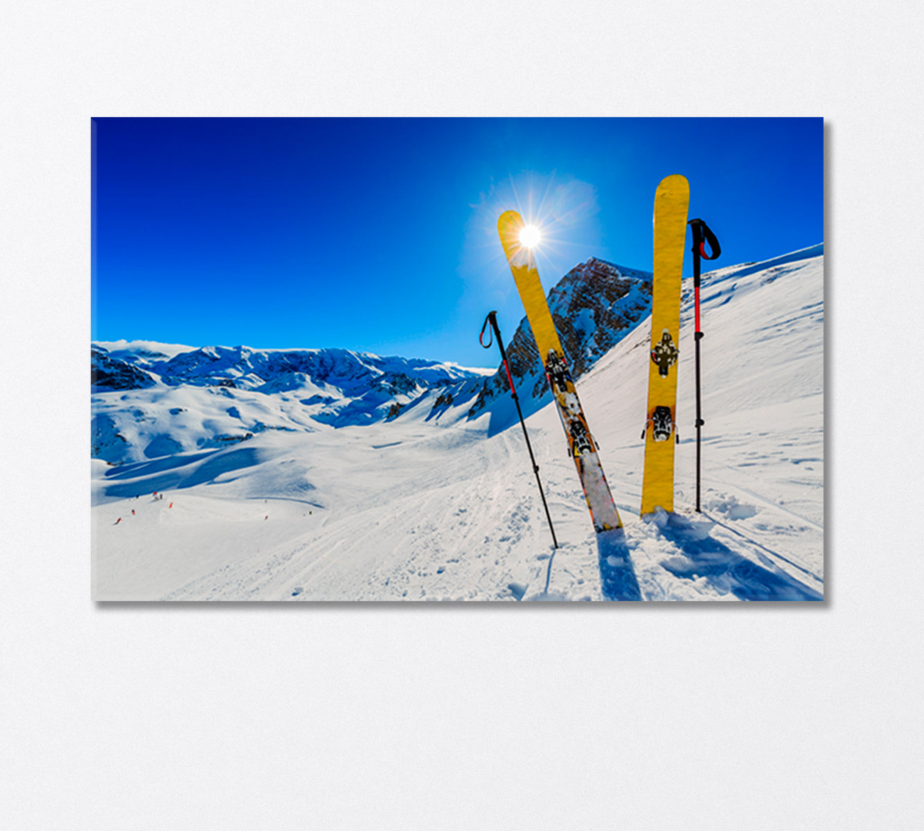 Ski on Sunny Mountain Alps Canvas Print-Canvas Print-CetArt-1 Panel-24x16 inches-CetArt