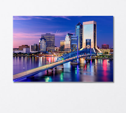 Сity Jacksonville near the St Johns River Canvas Print-Canvas Print-CetArt-1 Panel-24x16 inches-CetArt