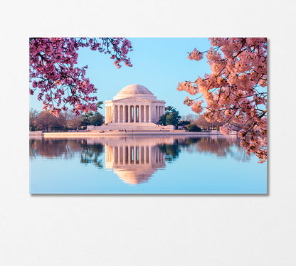 Rising Sun Illuminates Jefferson Memorial Washington USA Canvas Print-Canvas Print-CetArt-1 Panel-24x16 inches-CetArt