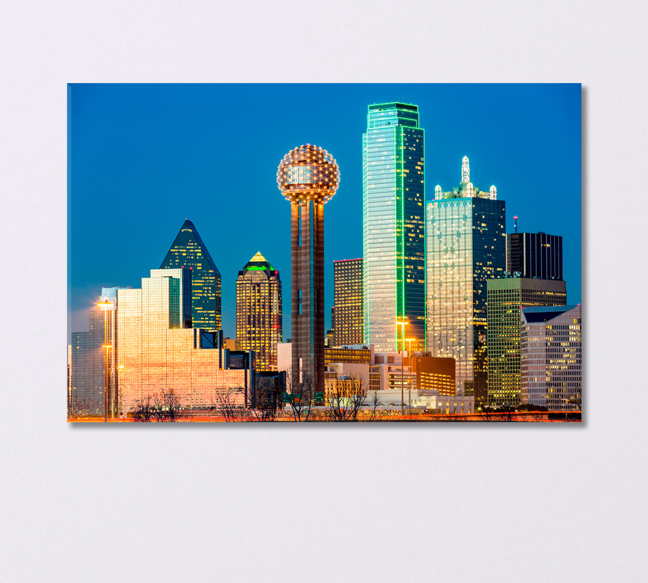 Dallas Skyline at Sunset USA Canvas Print-Canvas Print-CetArt-1 Panel-24x16 inches-CetArt