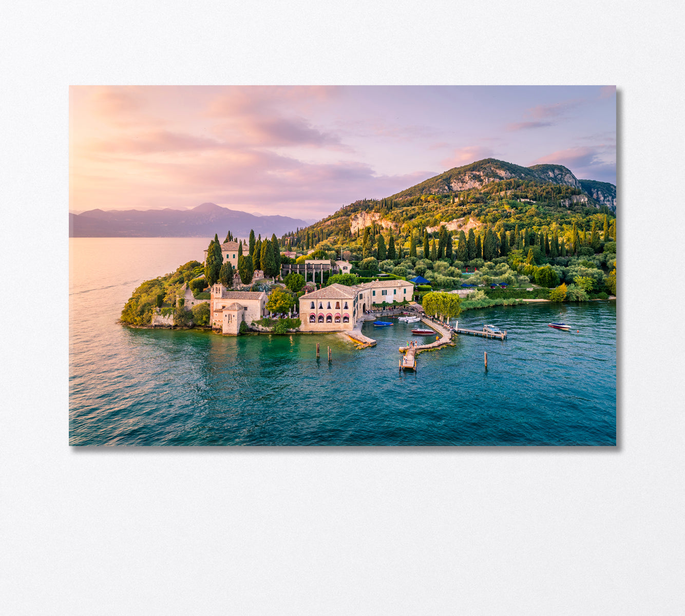 Sirmione Peninsula on Lake Garda Italy Canvas Print-Canvas Print-CetArt-1 Panel-24x16 inches-CetArt