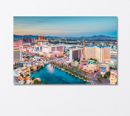 Las Vegas City Lights Nevada USA Canvas Print-Canvas Print-CetArt-1 Panel-24x16 inches-CetArt