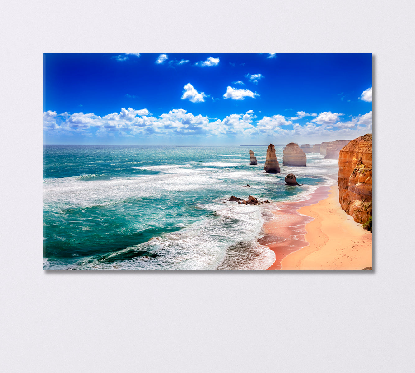 Twelve Apostles and Orange Rocks on the Australian Coast Canvas Print-Canvas Print-CetArt-1 Panel-24x16 inches-CetArt