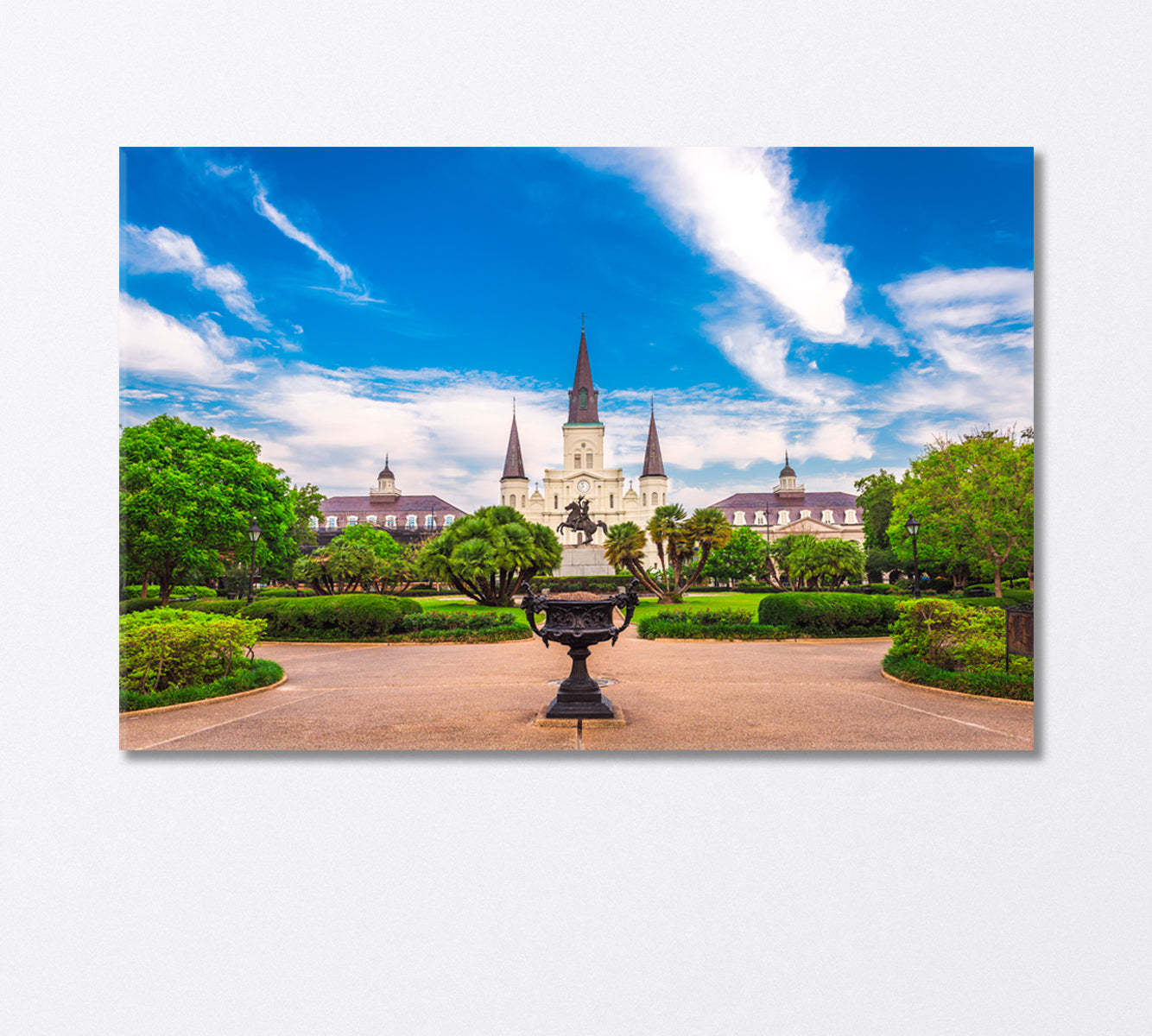 New Orleans Jackson Square and St. Louis Cathedral USA Canvas Print-Canvas Print-CetArt-1 Panel-24x16 inches-CetArt