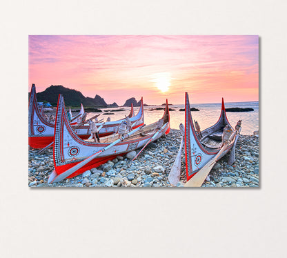 Canoe on the Sea Coast Thailand Canvas Print-Canvas Print-CetArt-1 Panel-24x16 inches-CetArt