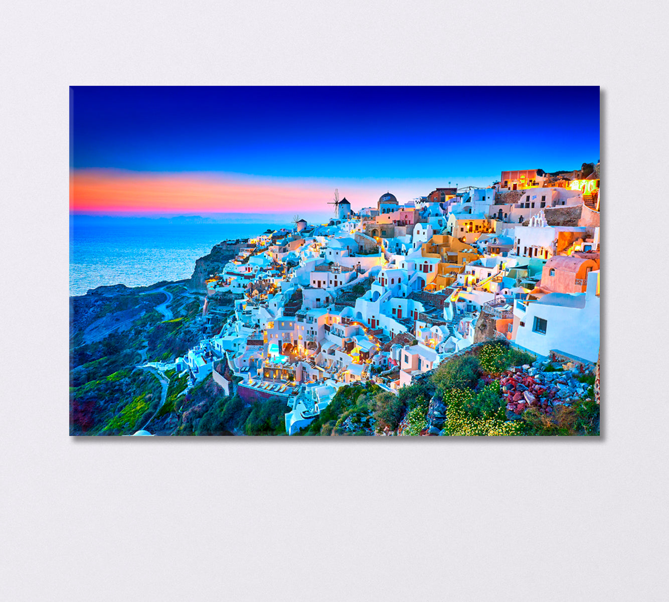 Fira Town on Santorini Island Greece Canvas Print-Canvas Print-CetArt-1 Panel-24x16 inches-CetArt