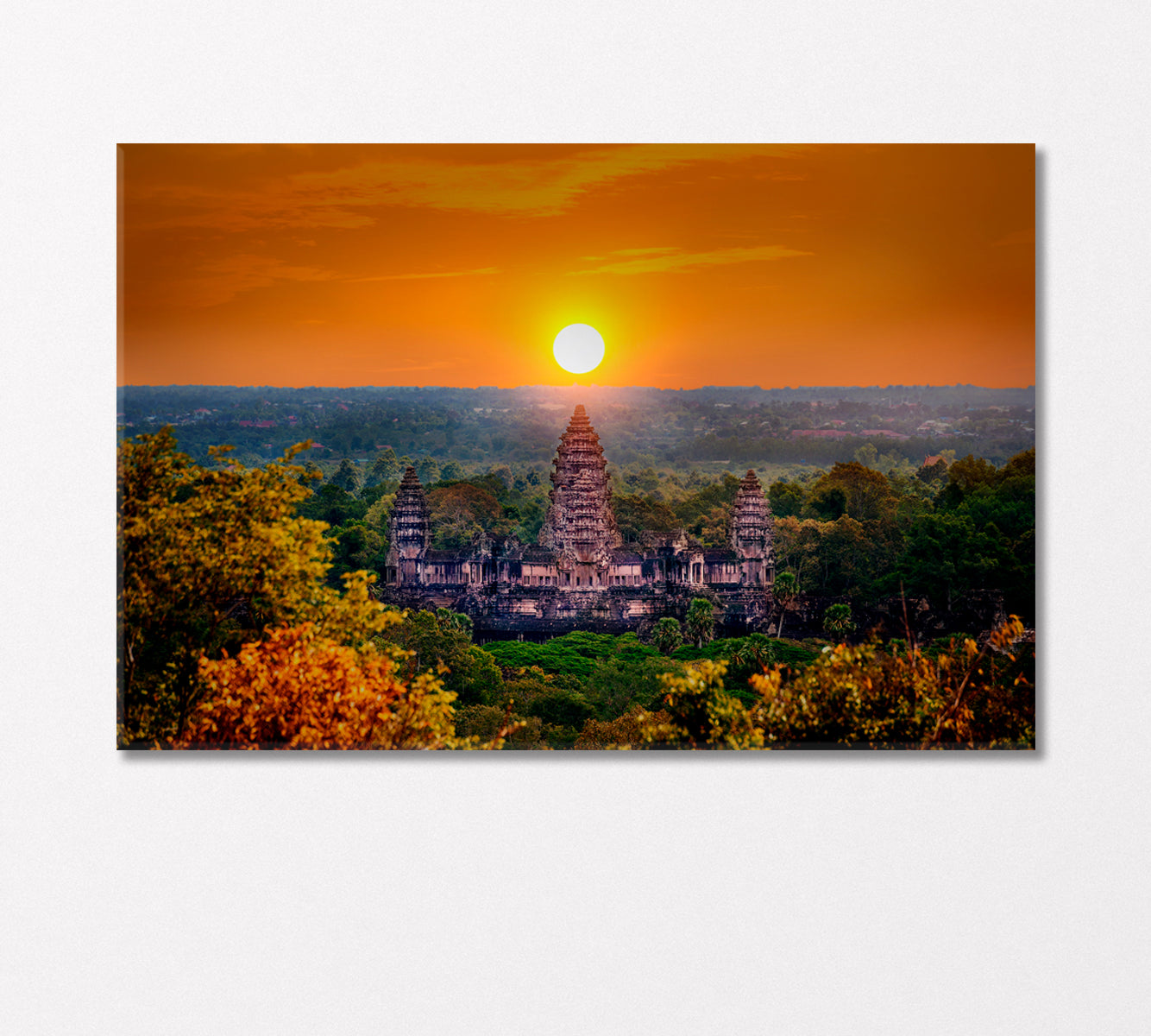 Angkor Wat Temple at Sunset Siem Reap Cambodia Canvas Print-Canvas Print-CetArt-1 Panel-24x16 inches-CetArt