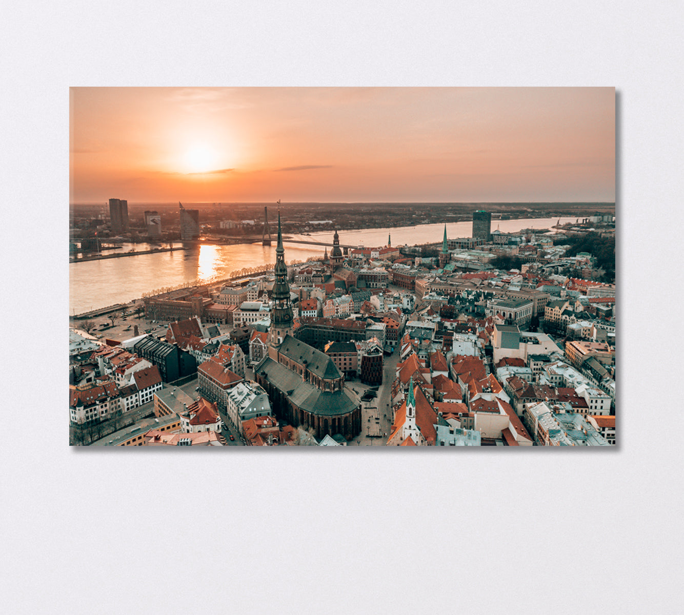 View of the Architecture of Riga Latvia Canvas Print-Canvas Print-CetArt-1 Panel-24x16 inches-CetArt