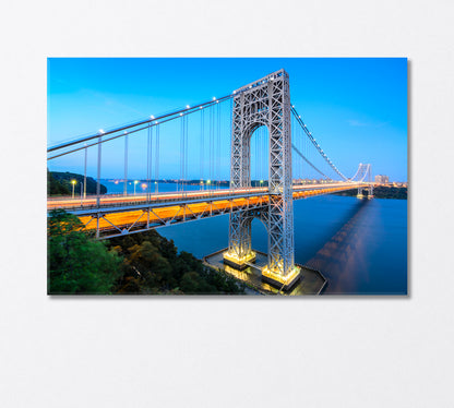 George Washington Bridge the Hudson River New York Canvas Print-Canvas Print-CetArt-1 Panel-24x16 inches-CetArt