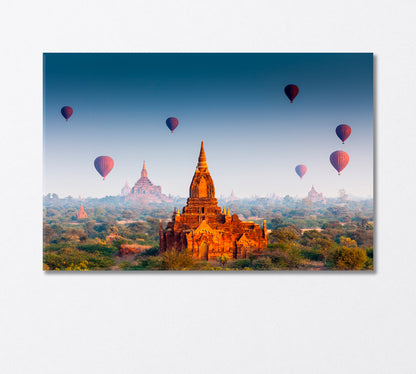 Temples in Bagan Myanmar Unesco World Heritage Site Canvas Print-Canvas Print-CetArt-1 Panel-24x16 inches-CetArt