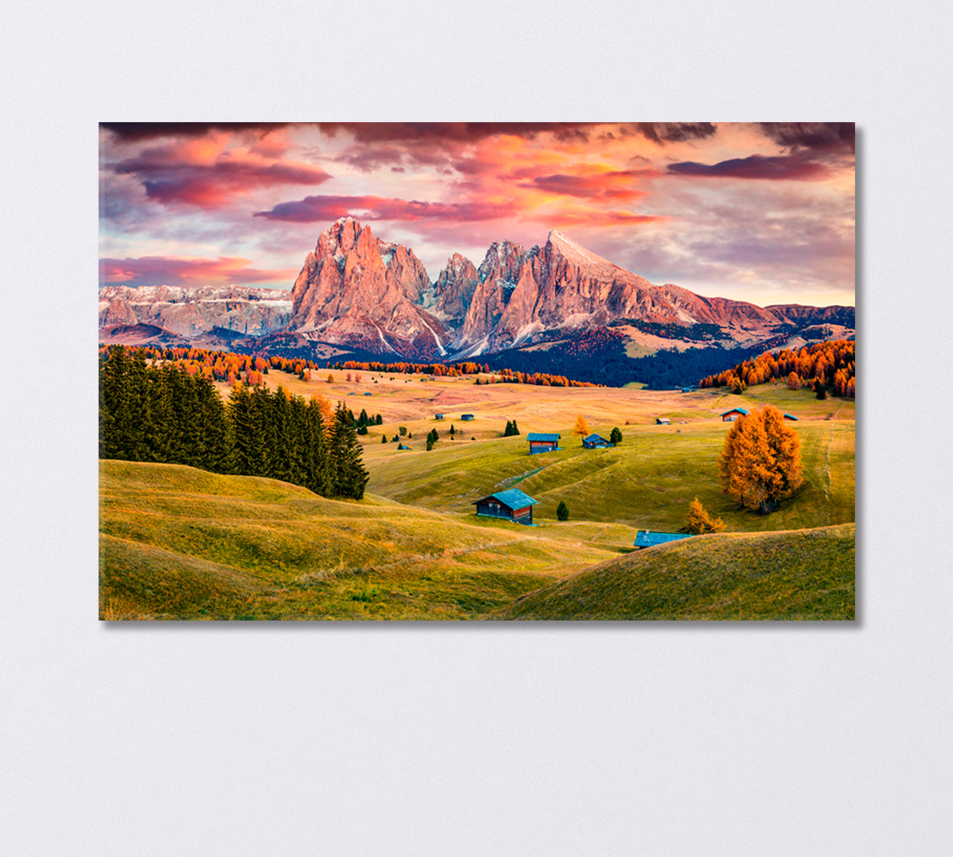 Dolomite Alps in Autumn Canvas Print-Canvas Print-CetArt-1 Panel-24x16 inches-CetArt