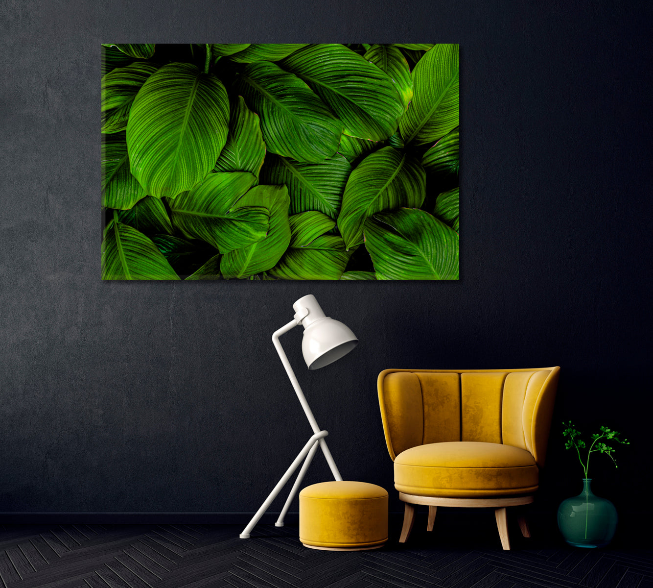 Green Tropical Leaf Canvas Print-Canvas Print-CetArt-1 Panel-24x16 inches-CetArt