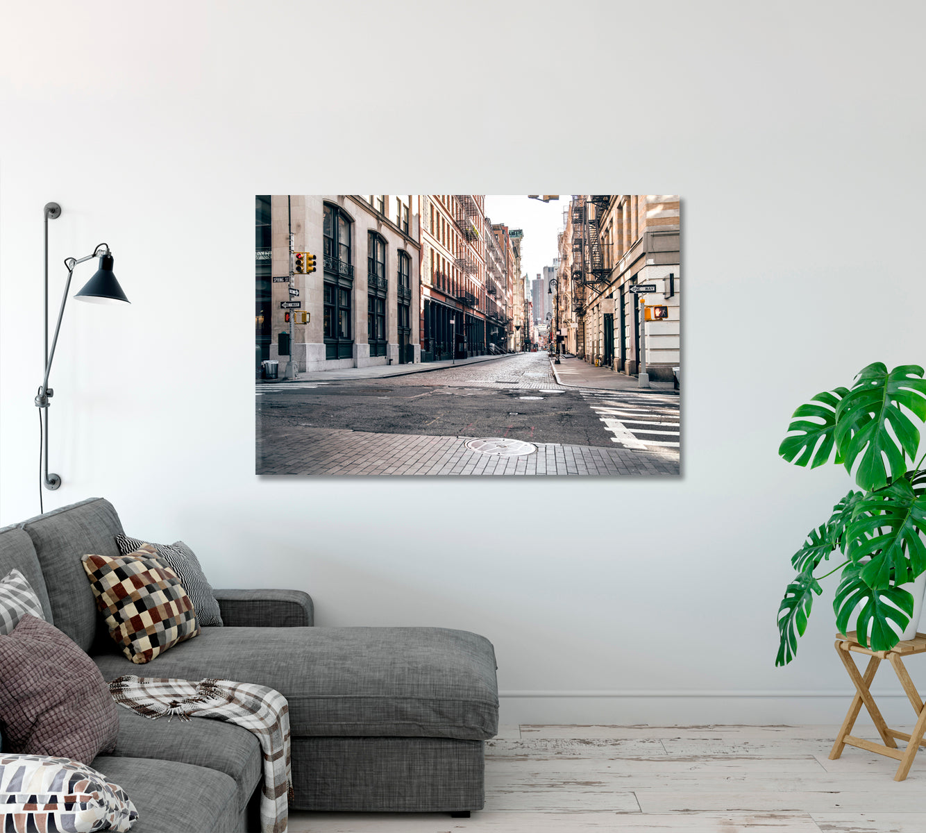 Street Soho District Manhattan New York Canvas Print-Canvas Print-CetArt-1 Panel-24x16 inches-CetArt