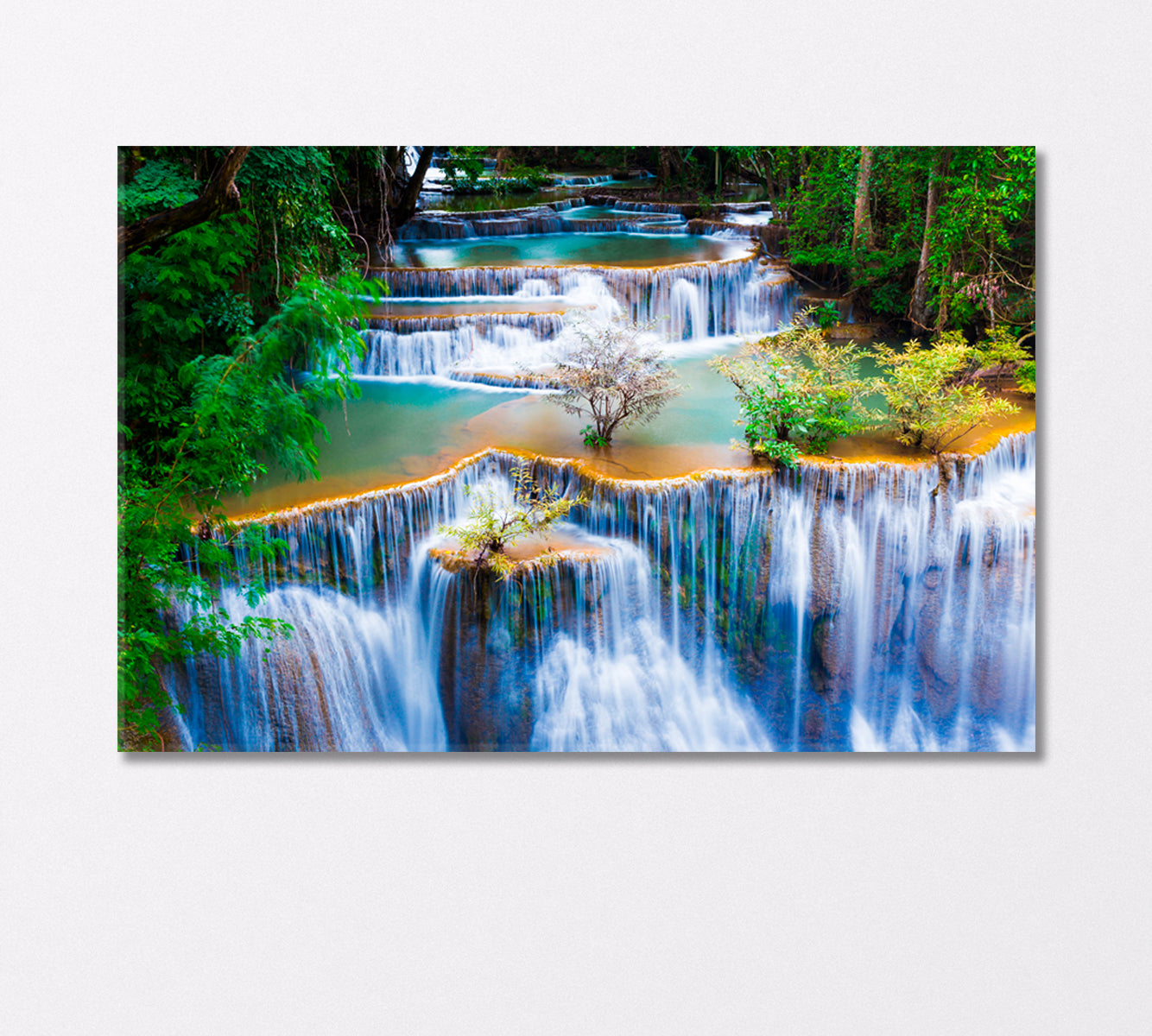 Huay Mae Khamin Waterfalls in National Park of Thailand Canvas Print-Canvas Print-CetArt-1 Panel-24x16 inches-CetArt