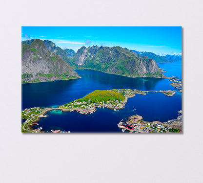 View of the Stunning Mountains Lofoten Islands Norway Canvas Print-Canvas Print-CetArt-1 Panel-24x16 inches-CetArt