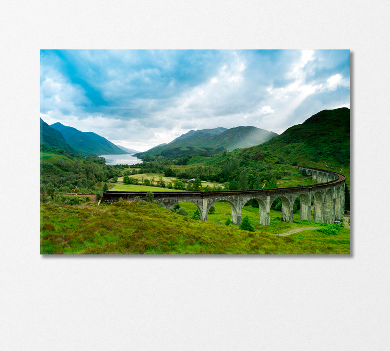 Glenfinnan Viaduct Arched Railway Bridge on Scotland Canvas Print-Canvas Print-CetArt-1 Panel-24x16 inches-CetArt