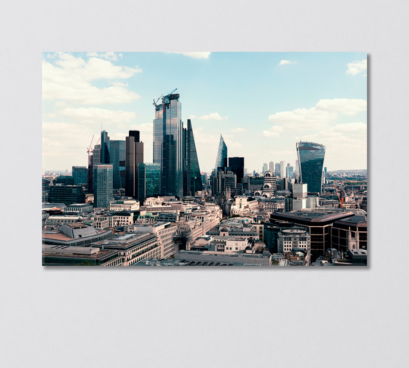 Skyscrapers of London Financial District UK Canvas Print-Canvas Print-CetArt-1 Panel-24x16 inches-CetArt