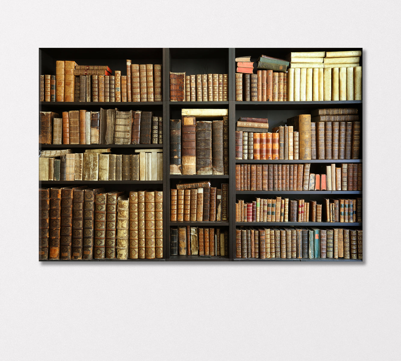 Old Books on Wooden Shelves Canvas Print-Canvas Print-CetArt-1 Panel-24x16 inches-CetArt