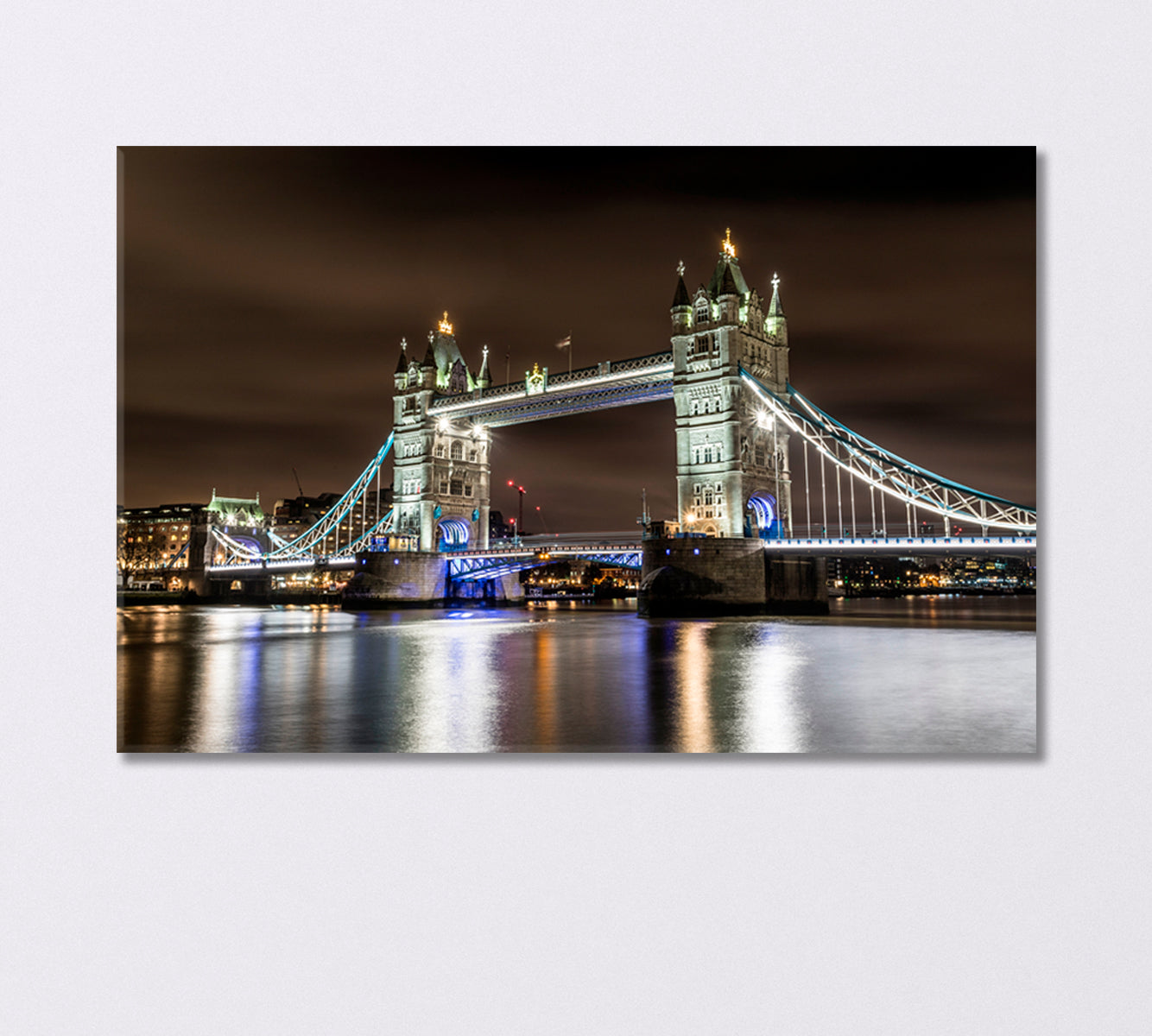 Tower Bridge View at Night London Canvas Print-Canvas Print-CetArt-1 Panel-24x16 inches-CetArt